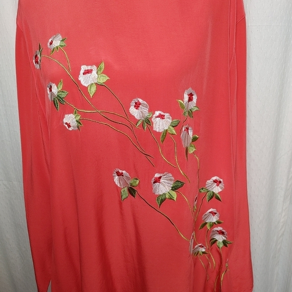 VINTAGE Dvf Floral Embroidered Silk Tunic Size 1x - Picture 4 of 15